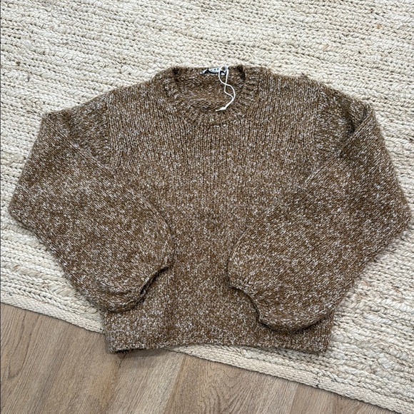 NAKD Sweaters - Cozy Brown Marled Crewneck Sweater - Women's